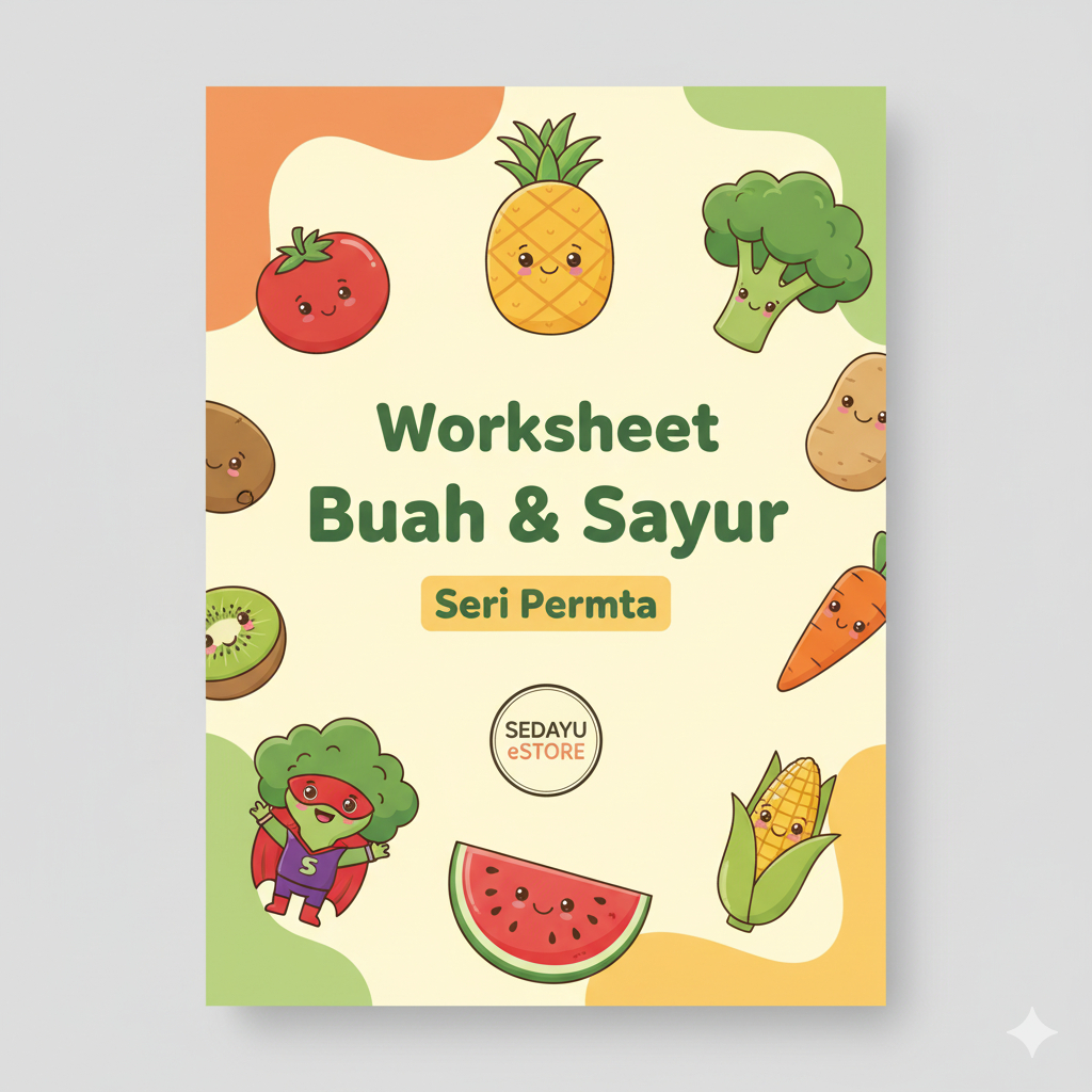 worksheet 35 lembar worksheet mengenal buah dan  sayur untuk anak TK SD - Printable Worksheet