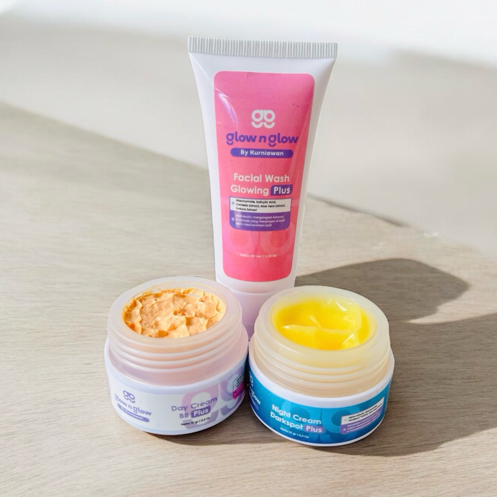 PAKET HEMAT GLOW N GLOW FLEK PLUS(SIANG MALAM SABUN)