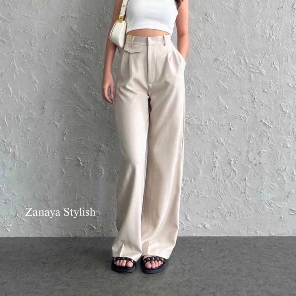 ORO PANTS - Loose Pants Trouser Wanita - Celana Anti Kusut - Celana Kulot Wanita