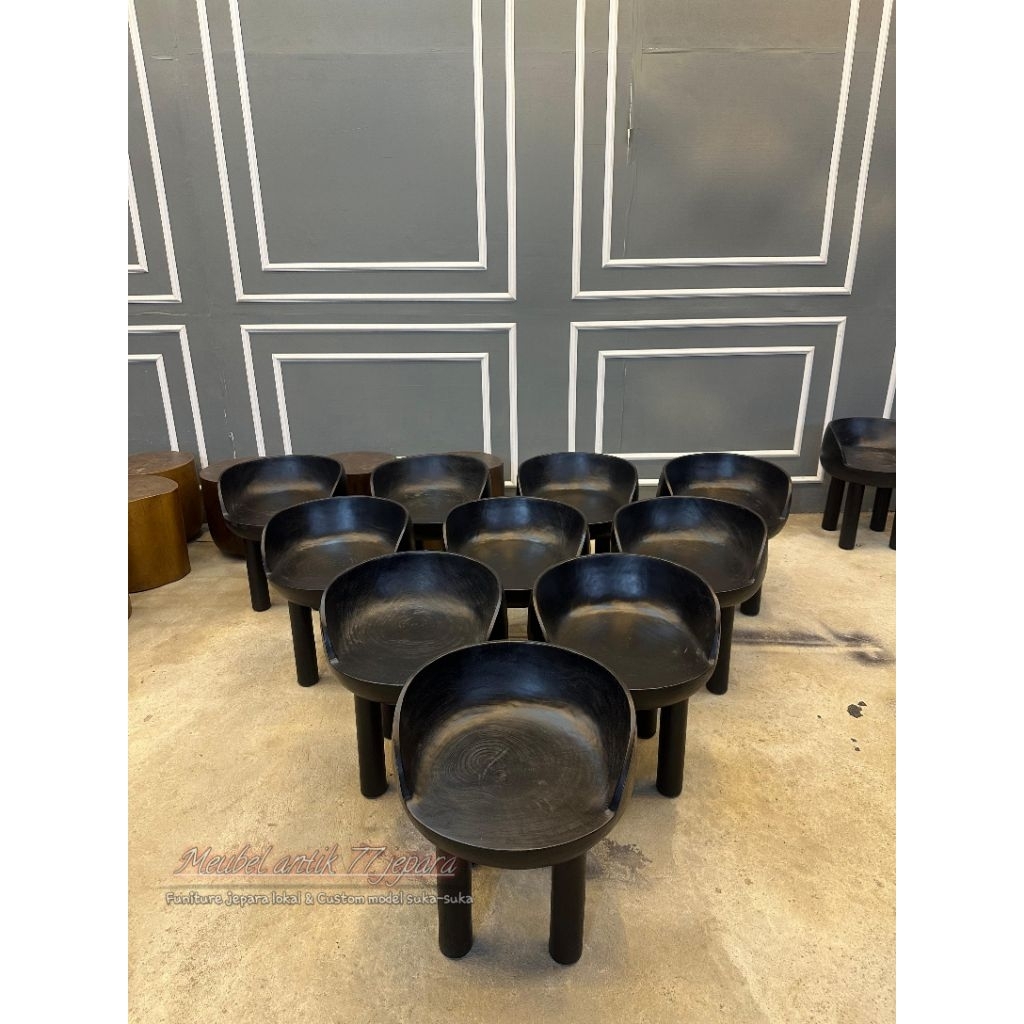 Kursi kafe / kursi stool / Kursi stool kayu utuh