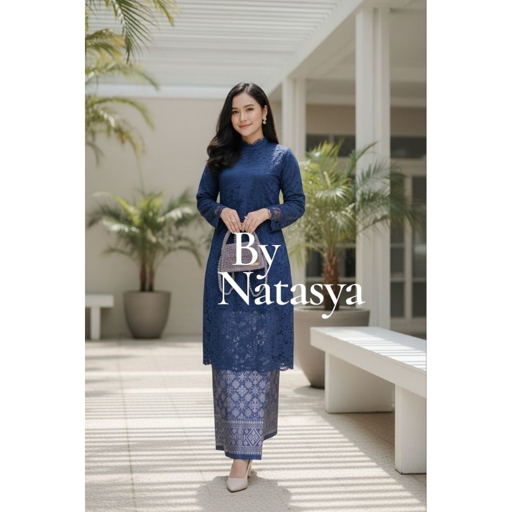 Set Kebaya Tunik Brokat Modern Rok Songket | Set Songket Tunik Pesta