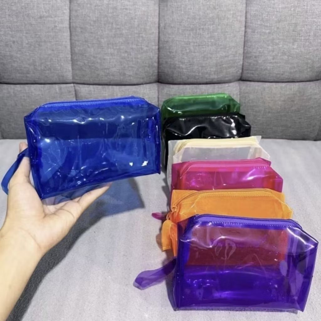 Pouch Mika Tas Mini Makeup Tepak Transparan Bening