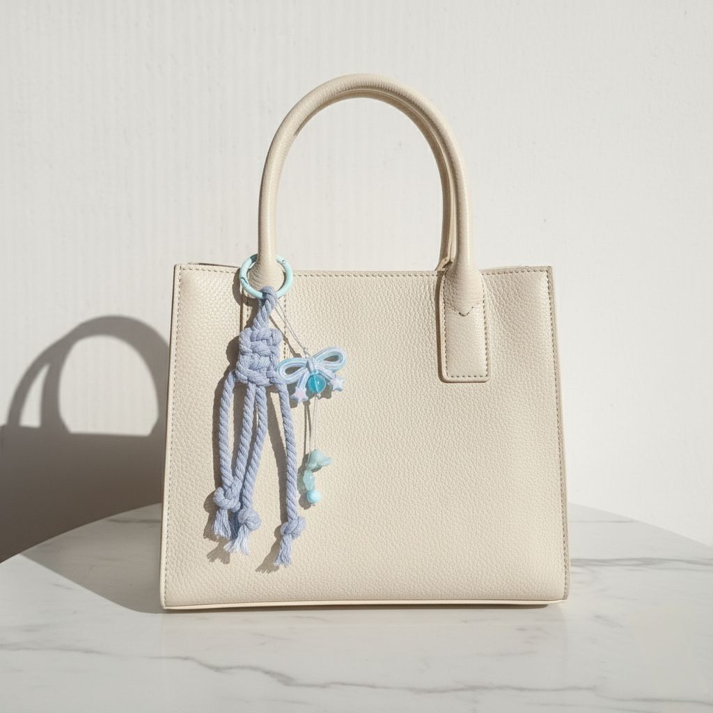 bag charm macrame gantungan tali kepang warna pastel aesthetic dan kekinian