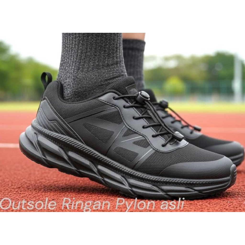 Sepatu Zioka Yasaka Full Hitam Sepatu harian full hitam