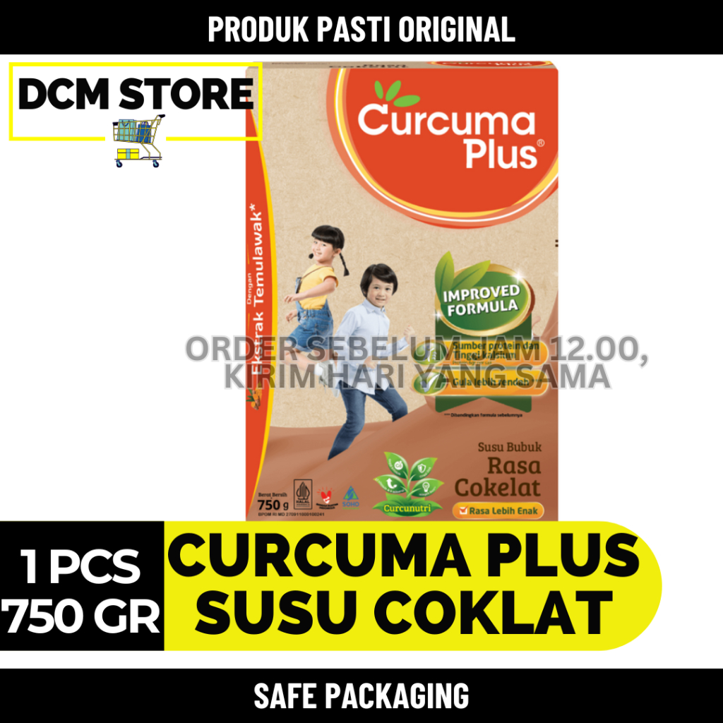 Curcuma Plus Susu Coklat Chocolate 750g, Susu Temulawak, Curcuma Plus Milk, Chocolate Milk Curcuma