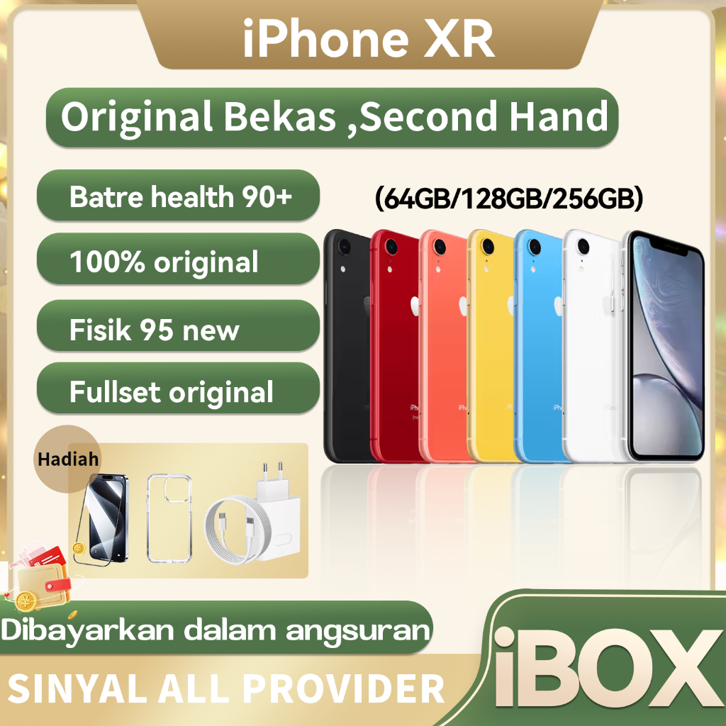 iPhone XR 256GB 128GB 64GB Second iBOX Bekas Like New / iP XR Original fullset No Refurbish No Rekon