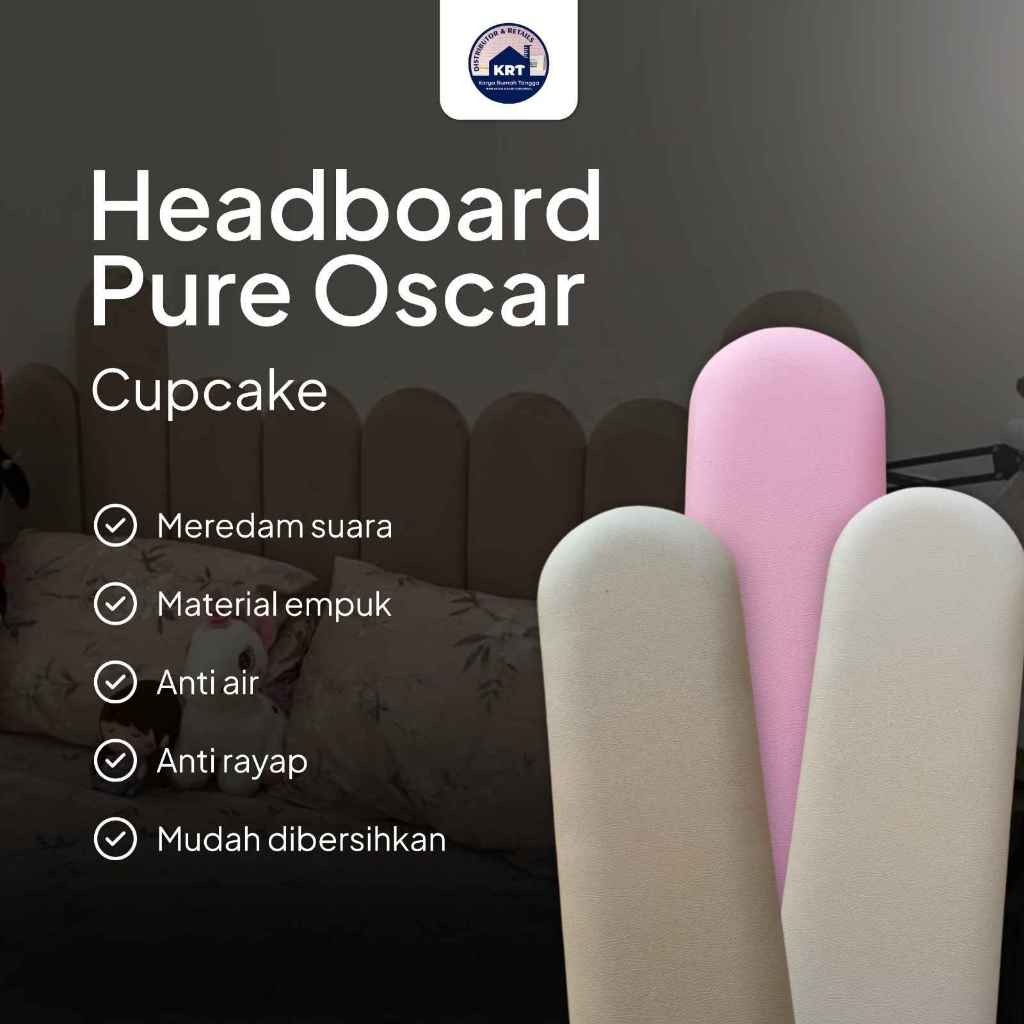 Headboard Oscar | Cupcake | 20 x 40 | Padded Wall Panel 3D Headboard Sandaran Kepala Ranjang Minimal