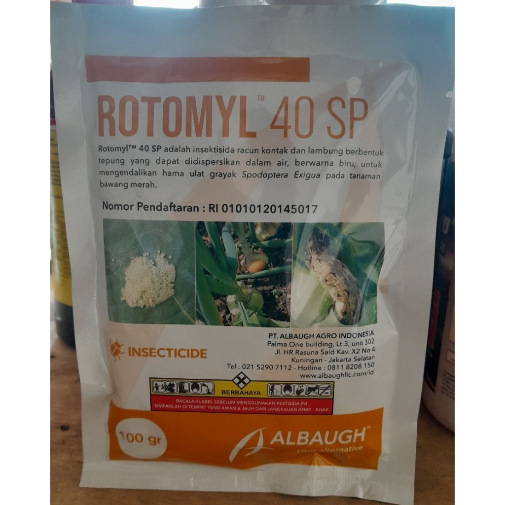 INSEKTISIDA ROTOMYL 40 SP ( METOMIL) 100GRAM Pembasmi hama ulat grayak dan telur nya