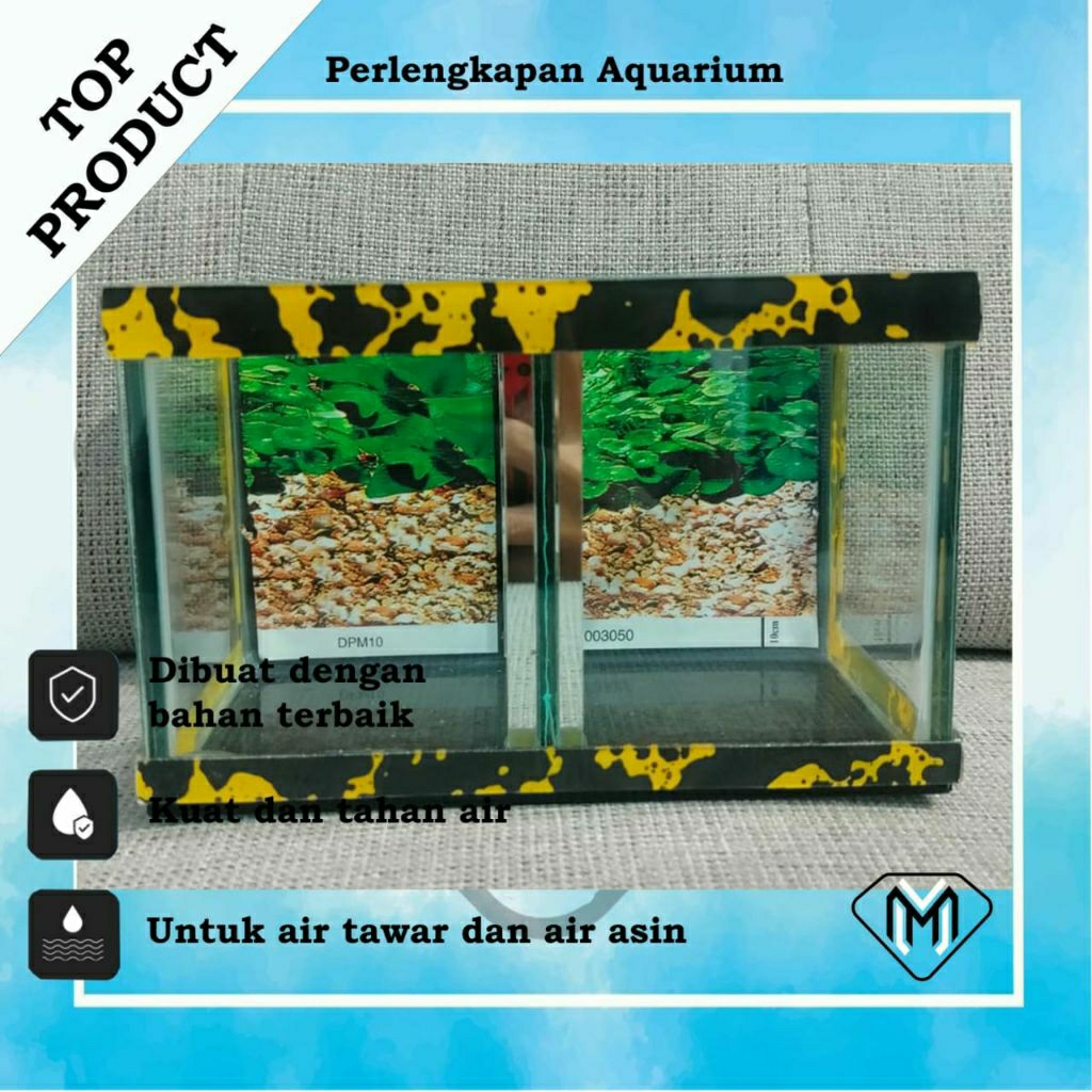 AQUARIUM KACA SOLITER SEKAT 2 / SOLITER CUPANG SEKAT / AQUARIUM MINI SOLITER