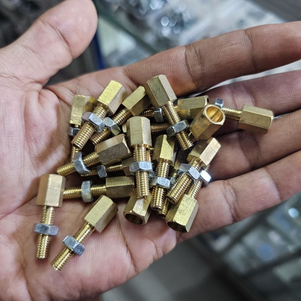 Nepel Baut Setelan Kabel Versnelling Kopling Vespa Original Kuningan Anti karat