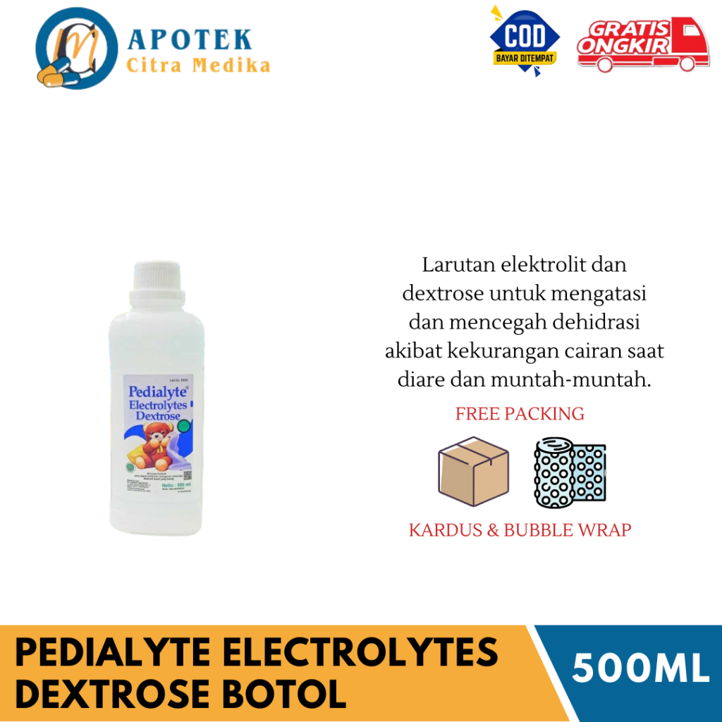 PEDIALYTE ELECTROLYTES DEXTROSE (BOTOL 500ML) - PENGGANTI CAIRAN AKIBAT DIARE/MUNTAH