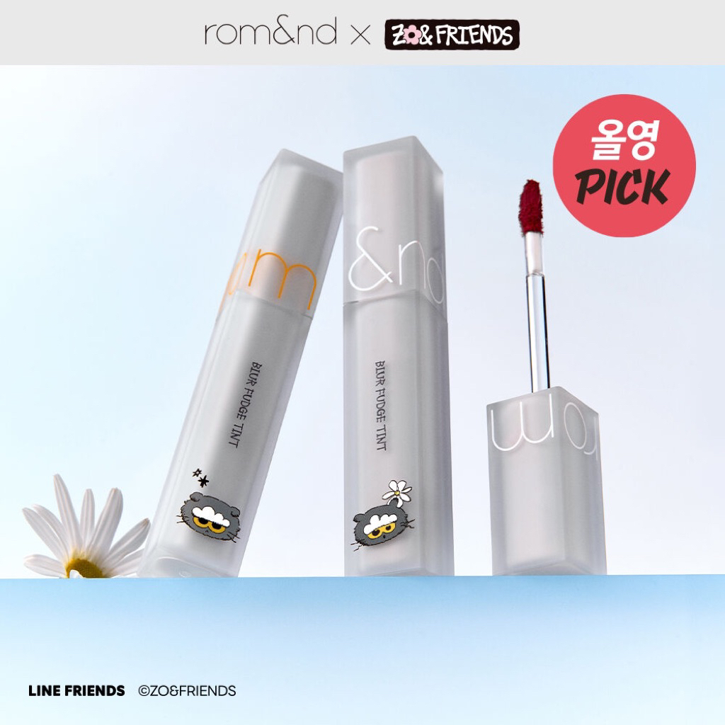 [PRE ORDER] ROM&ND X ZO & FRIENDS BLUR FUDGE TINT ROMAND G-DRAGON GDRAGON LOGIENTAL COOL ROSE UP OFF