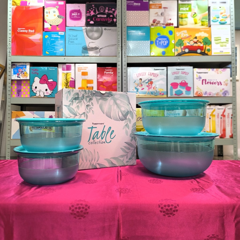 Tupperware Table Collection Set | Mangkok Saji dengan Tutup/Alas