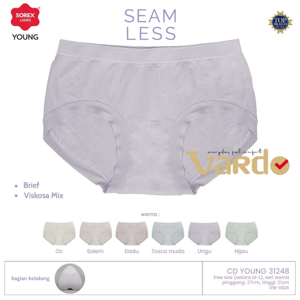 ( 3 Pcs) Sorex Celana Dalam Wanita Seamless CD Young Sorex 31248 Freesize