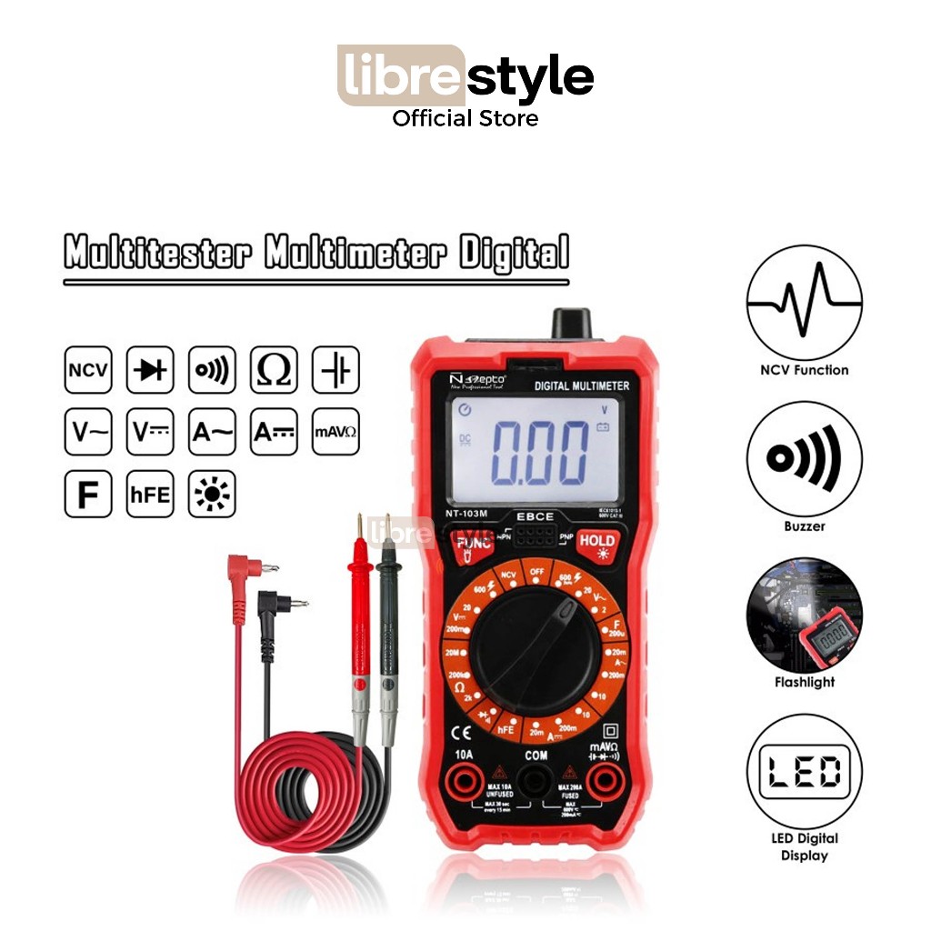Nepto NT-103M Multimeter Multitester NCV Digital Pengukur Arus Listrik