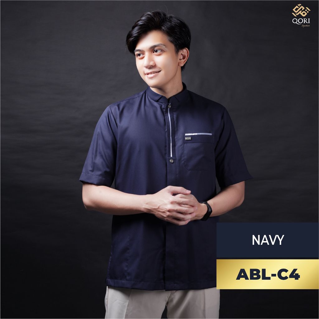 Baju Koko Pria Casual Qori Apparel Premium (Lengan Pendek) ABL / Baju Muslim Pria