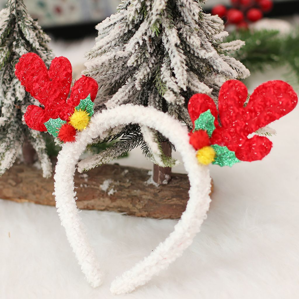 Bando Natal Christmas Tanduk Rusa Premium Dewasa Anak Merah