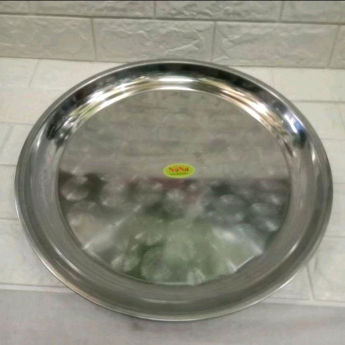 NAMPAN BULAT STAINLESS STELL 60cm 50cm 40CM 30CM / nampan bulat 40cm stainless stell