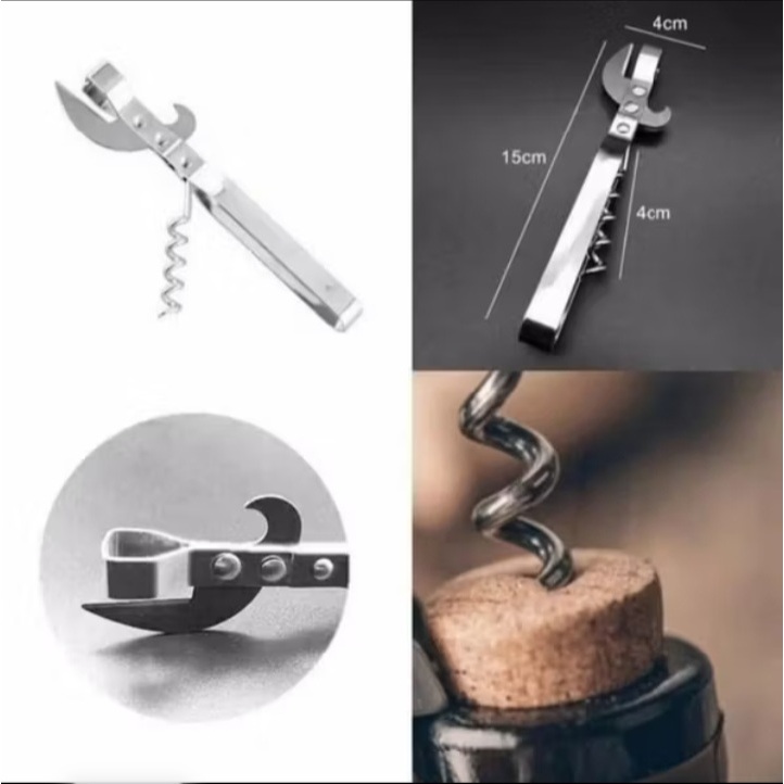 Manual Can Opener - Stainless Steel Can Opener and Bottle Opener
