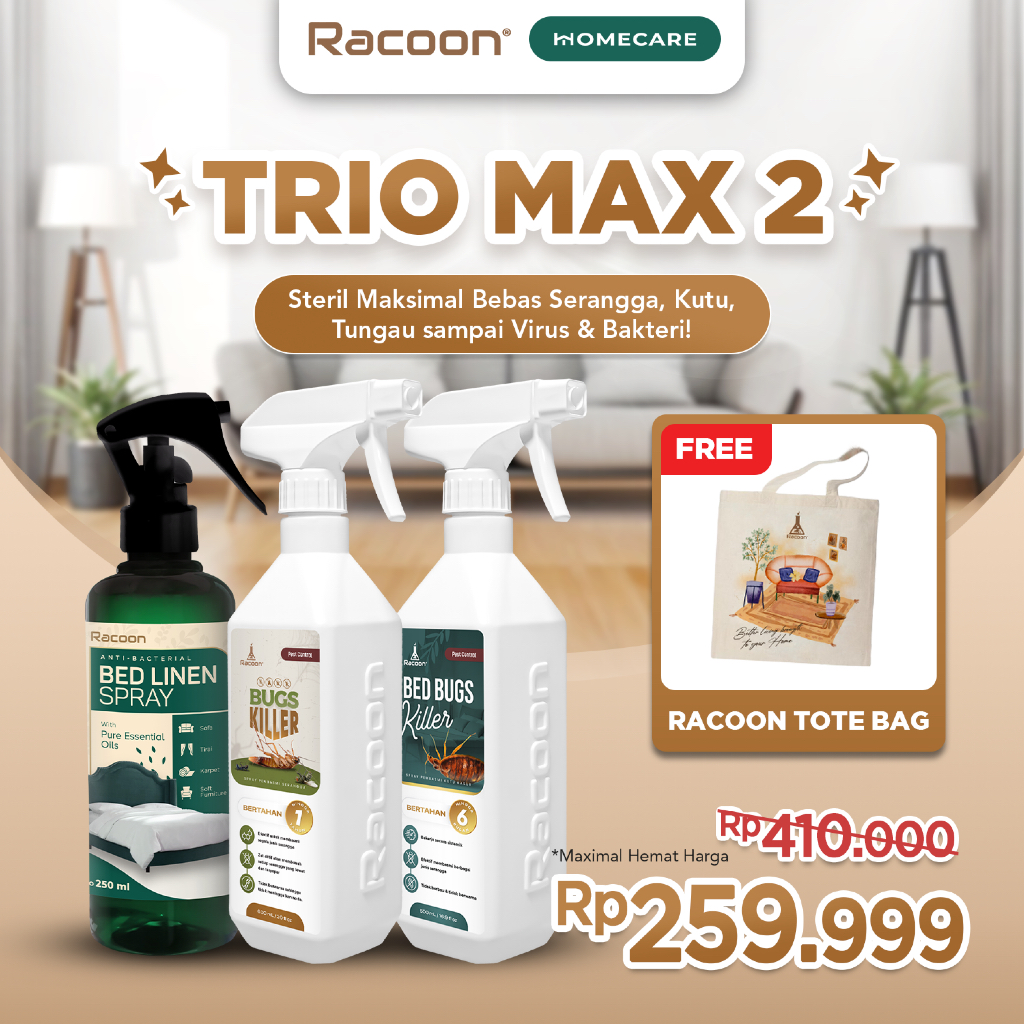 RACOON Best Pest Free 2 Bundling Anti Semut, Kecoa, Kutu Kasur & Tungau