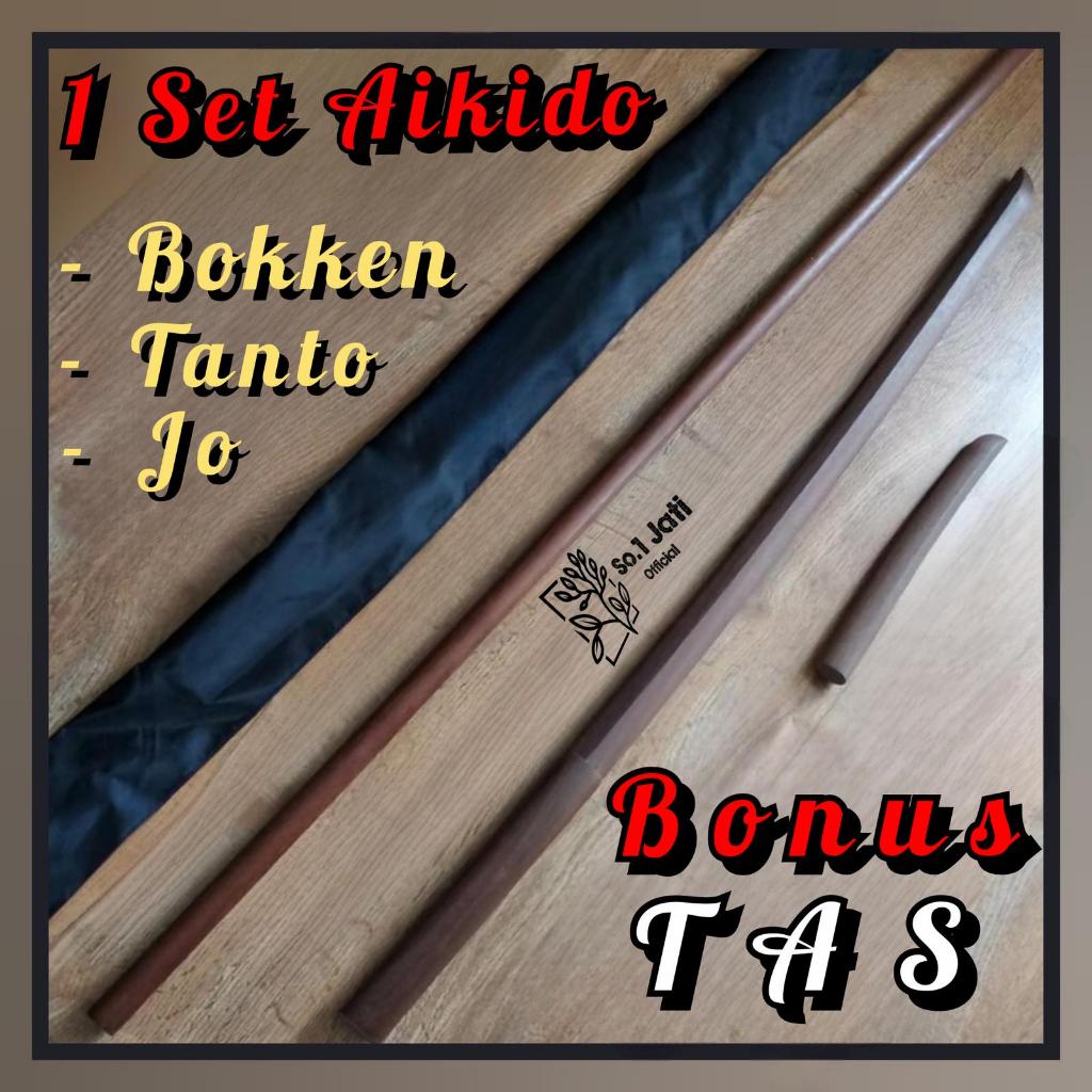 1 Set Aikido (Bokken, Jo, Tanto) Co
