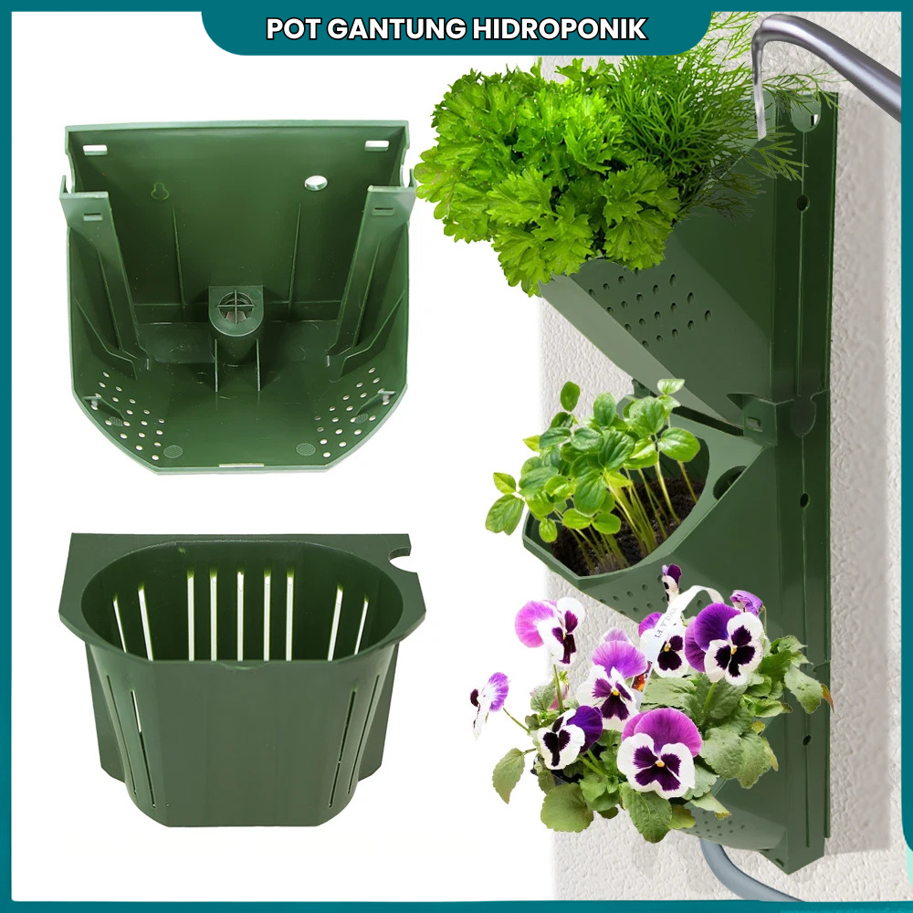 Pot Dinding Vertikal Modular 1 Lubang | Taman Minimalis Estetik | Green Wall Pot Susun Hemat Ruang