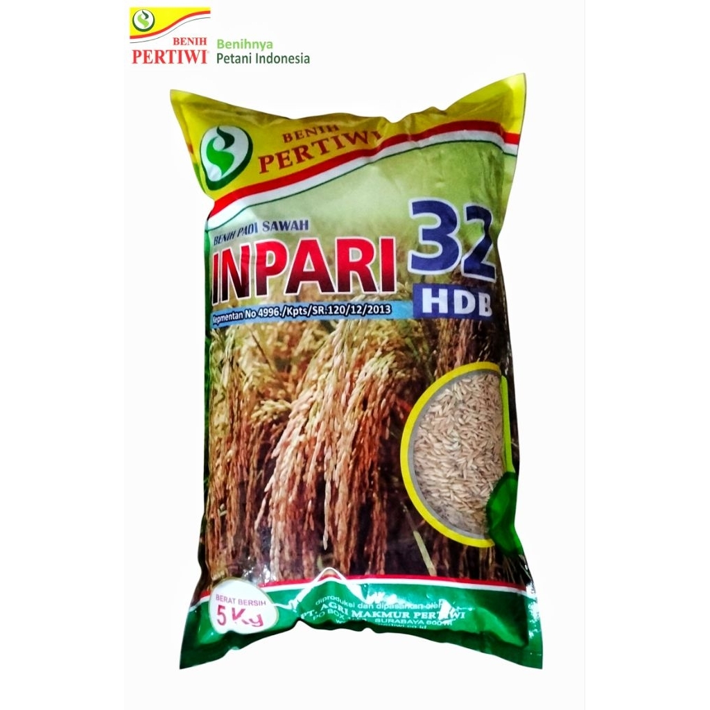 Benih Pertiwi INPARI 32 PERTIWI 5 Kg - Benih PADI Berkwalitas Karya Anak Bangsa