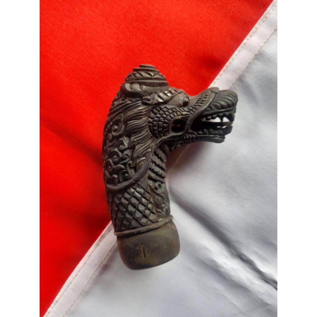 Deder keris Tanduk Hitam NAGA [handle keris [ gagang keris no 135