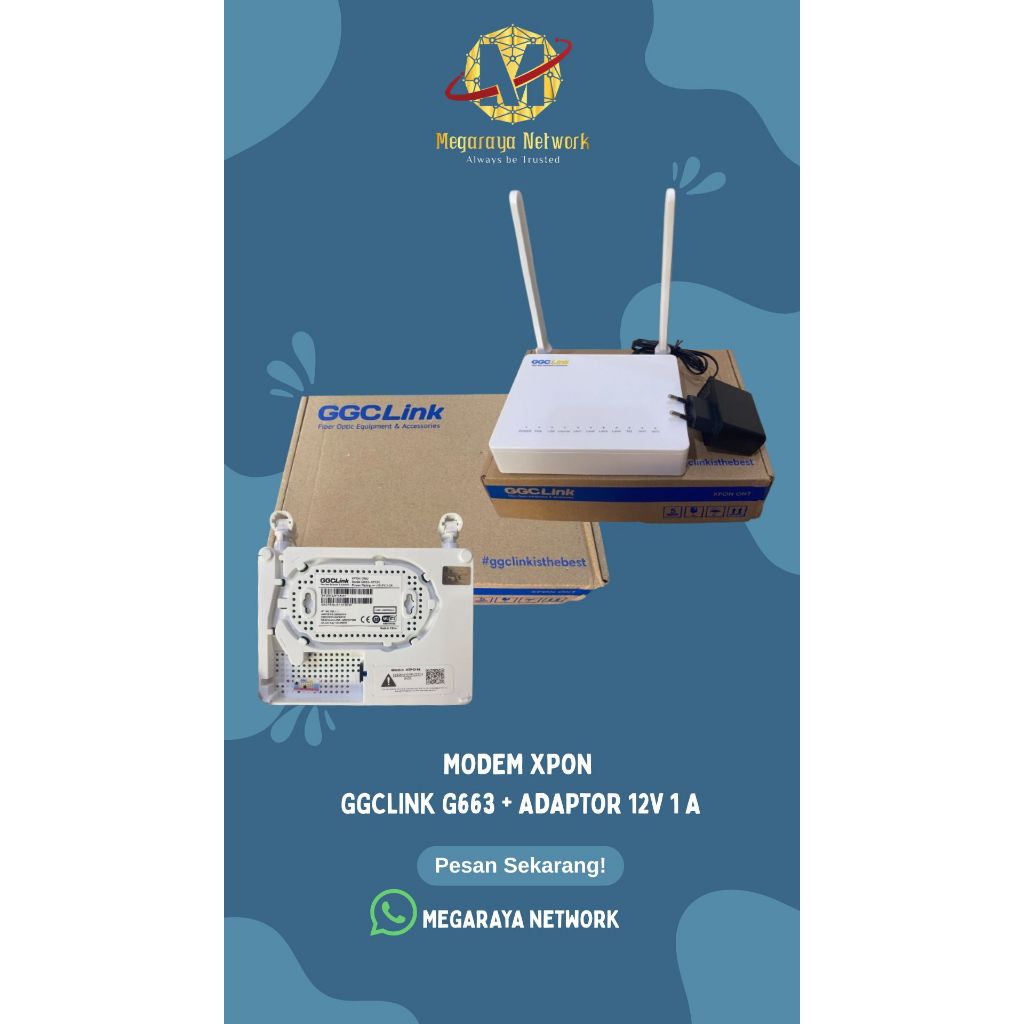 Modem GGCLink G663 Xpon ONU + Adaptor 12V 1A