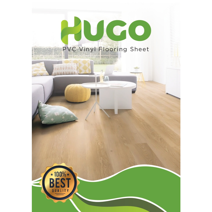 Vinyl Roll HUGO Tebal 1.5mm Motif Kayu / Vinyl Lantai Roll / Lantai Vinyl Gulungan Minimalis