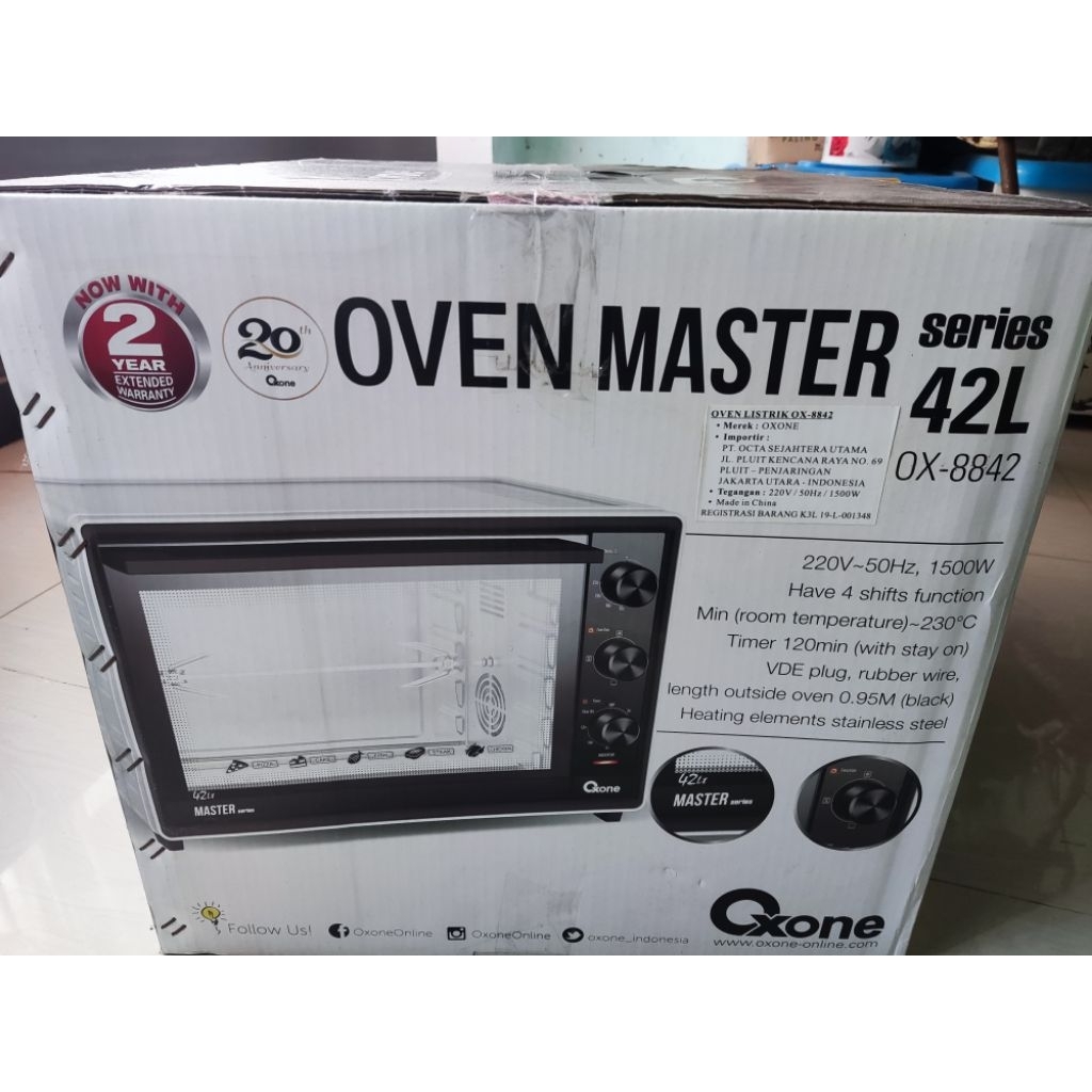 Oxone Oven Master series 42 Liter OX-8842 oven listrik oven kue open kue bukan microwave
