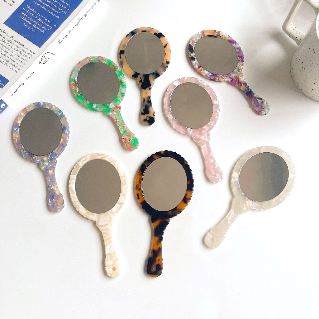 ELSA Cermin Genggam portable Vintage Retro Hand Mirror Custom JJ011