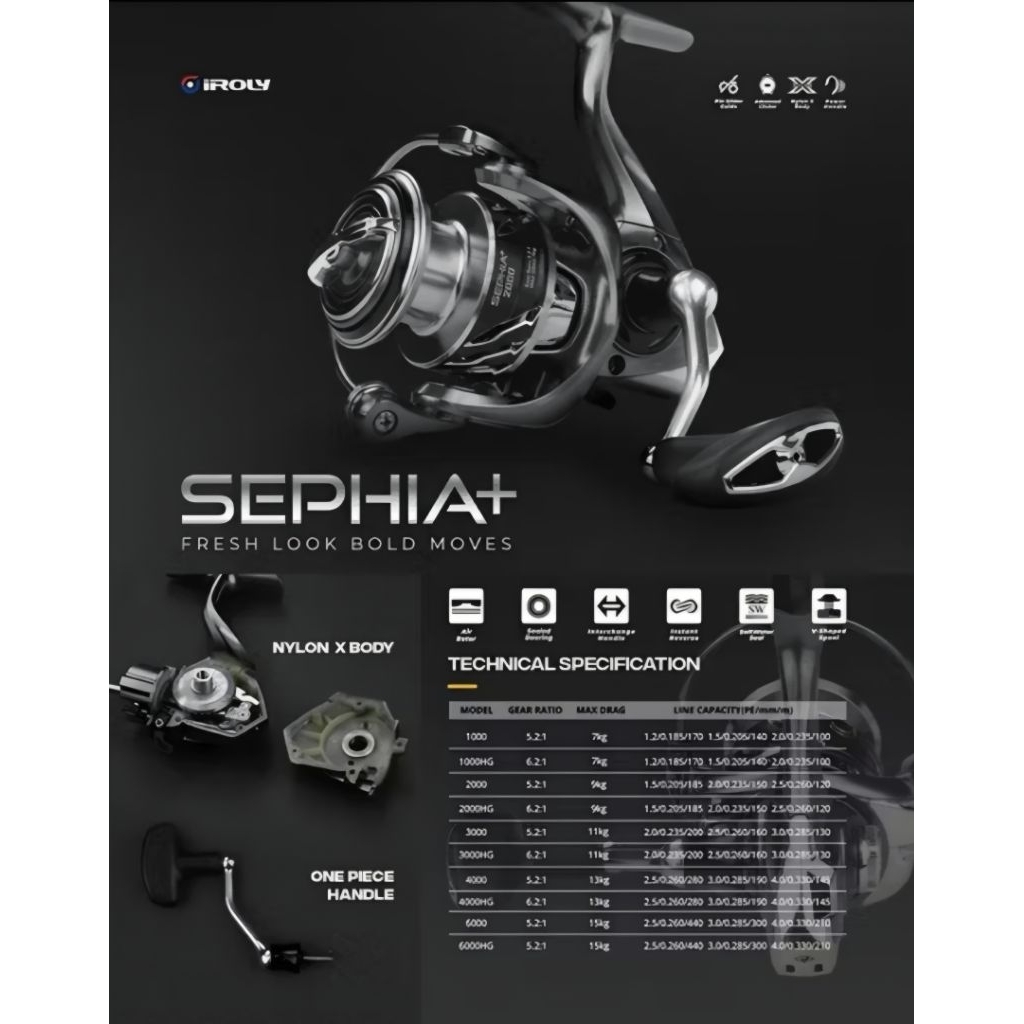 Reel Pancing Iroly Sephia + 2000/3000 SW