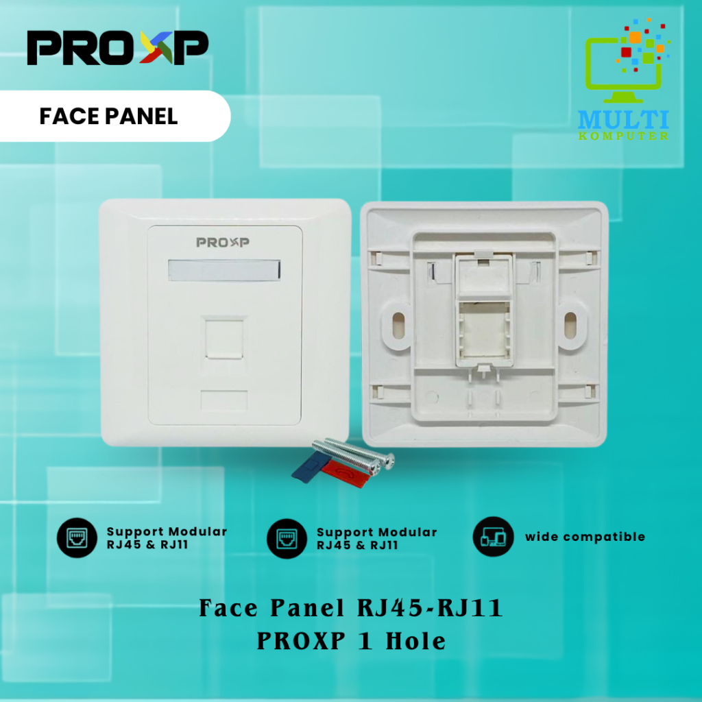 PROXP Face Plate - Face Panel RJ45-RJ11 1 Hole