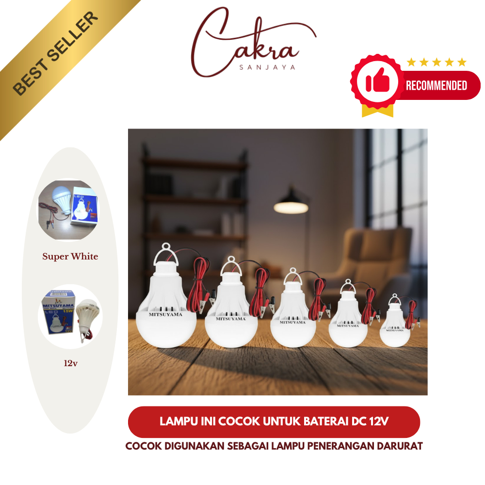 Lampu Bohlam LED DC 12v 5 7 9 Watt Kawachi Colok Aki Lampu Senter Darurat Supir Bengkel Motor Mobil