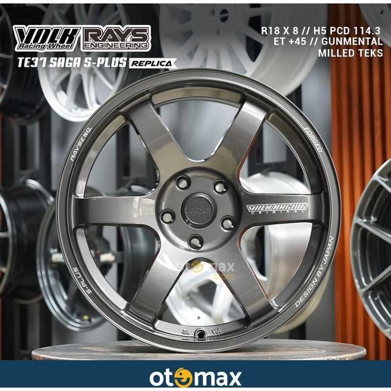 Velg Mobil Rays TE37 Saga S-Plus Ring 18 Gunmetal Milled Teks