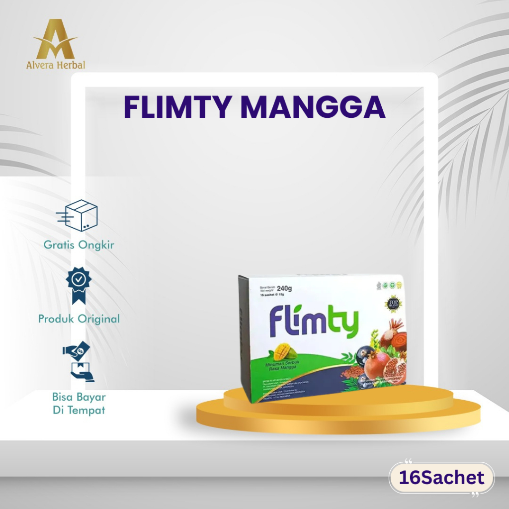 Flimty Mangga Isi 16 Sachet - Minuman Serbuk Flimty Rasa Mangga Suplemen Diet