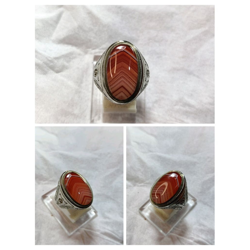 cincin batu akik Sulaiman junder merah simetris