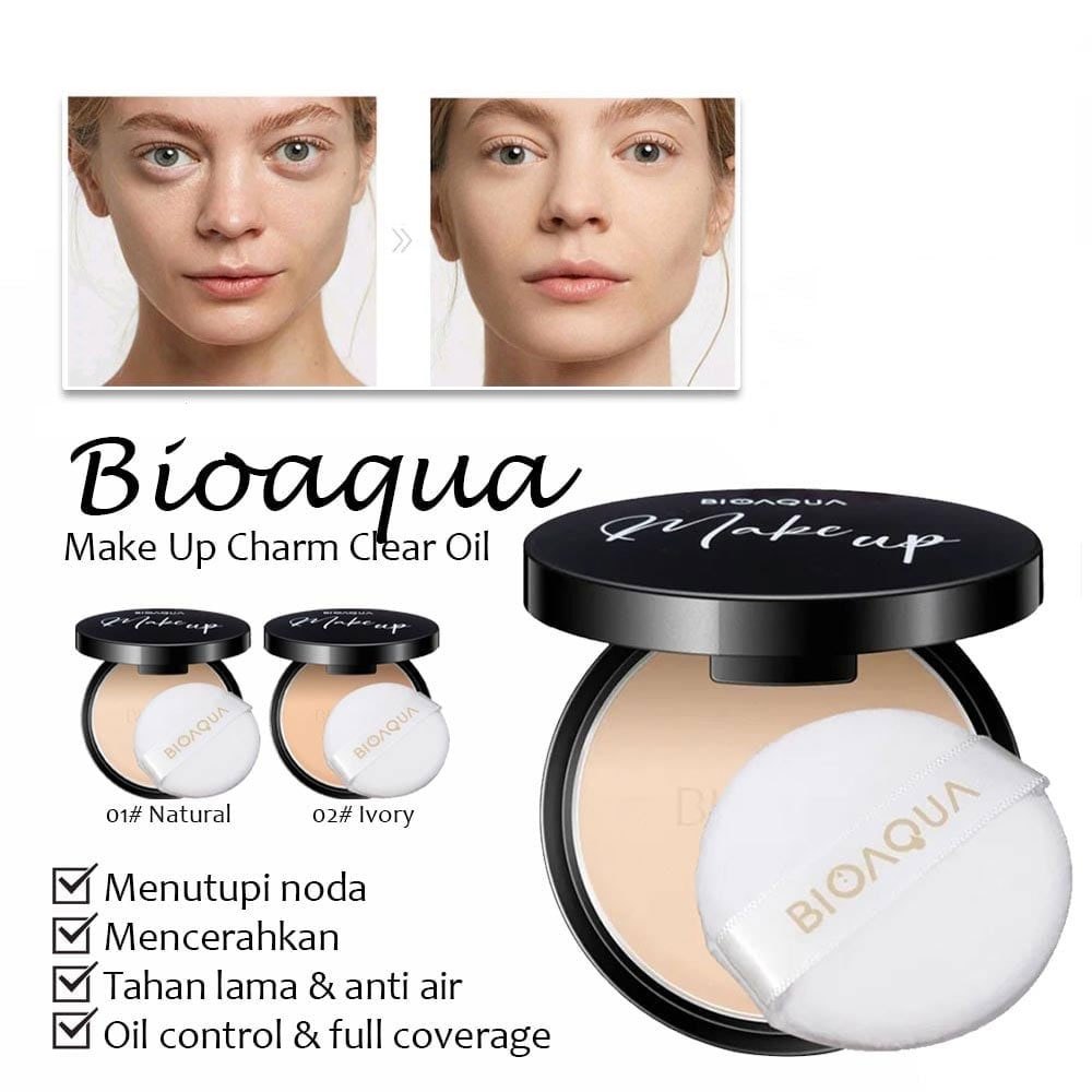 Bioaqua Make Up Bedak Padat Face Powder Glowing Waterproof