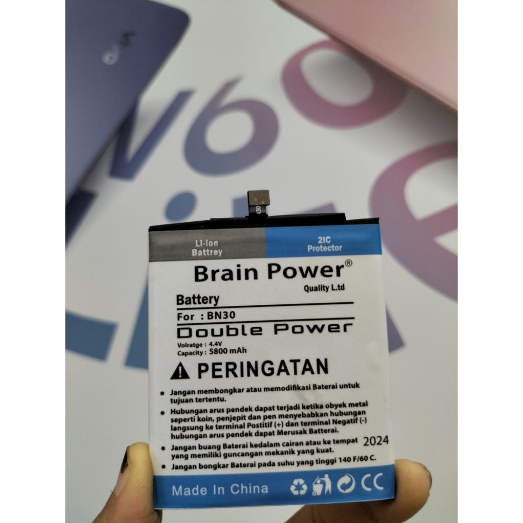 BATERAI BATTERY BATRE TANAM REDMI 4A BN30 BN-30 DOUBLE POWER BRAIN POWER BERGARANSI