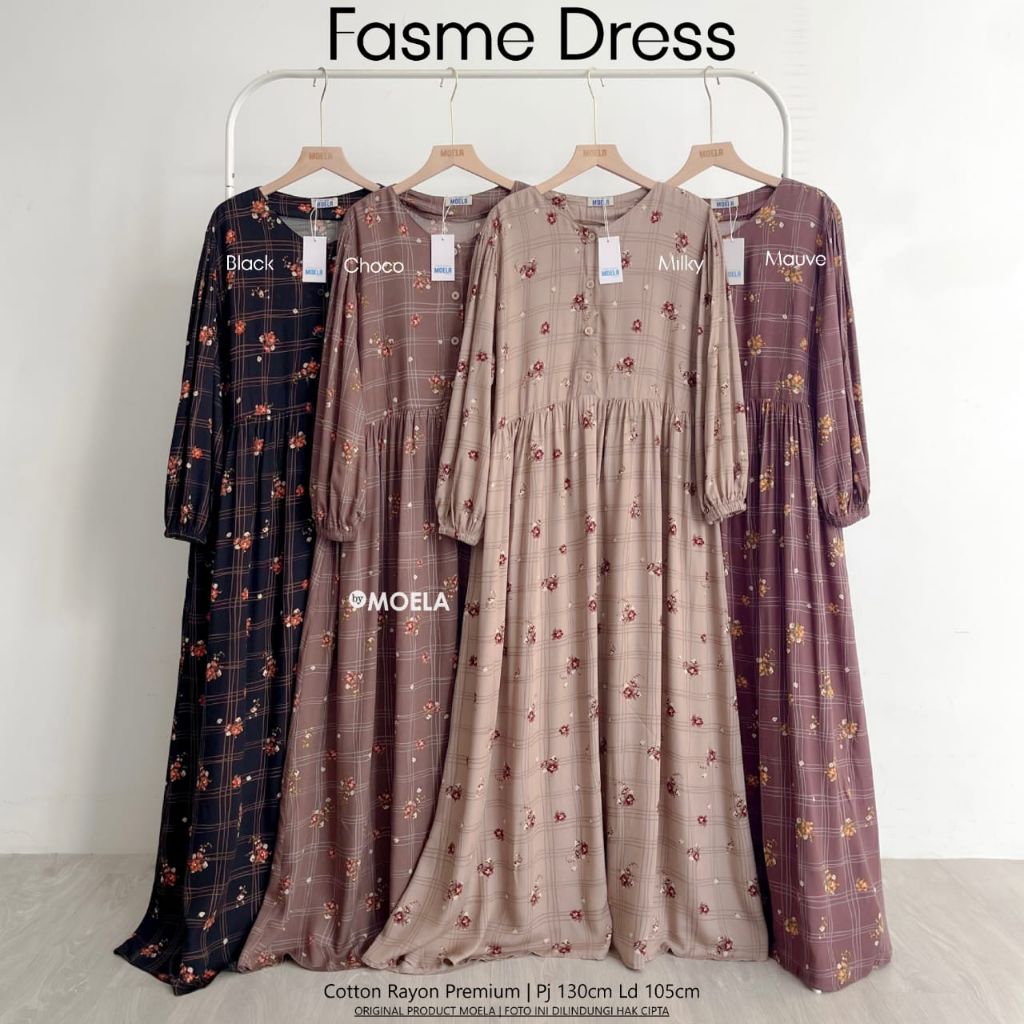Fasme Dress Gamis Jumbo Allsize Busui Premium Catton Rayon Original Ori Moela Berlabel