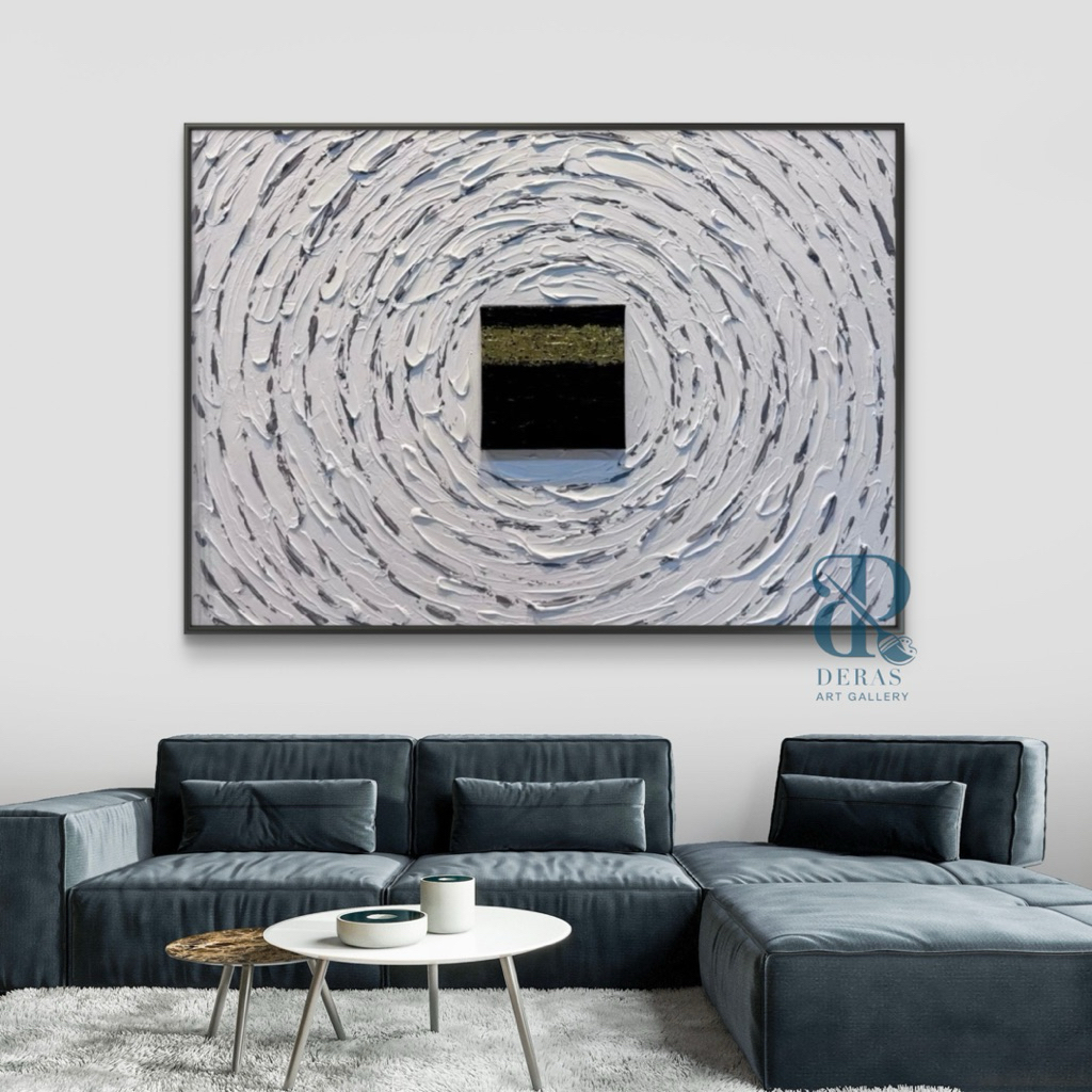 Lukisan kabah minimalis modern tekstur hiasan dinding