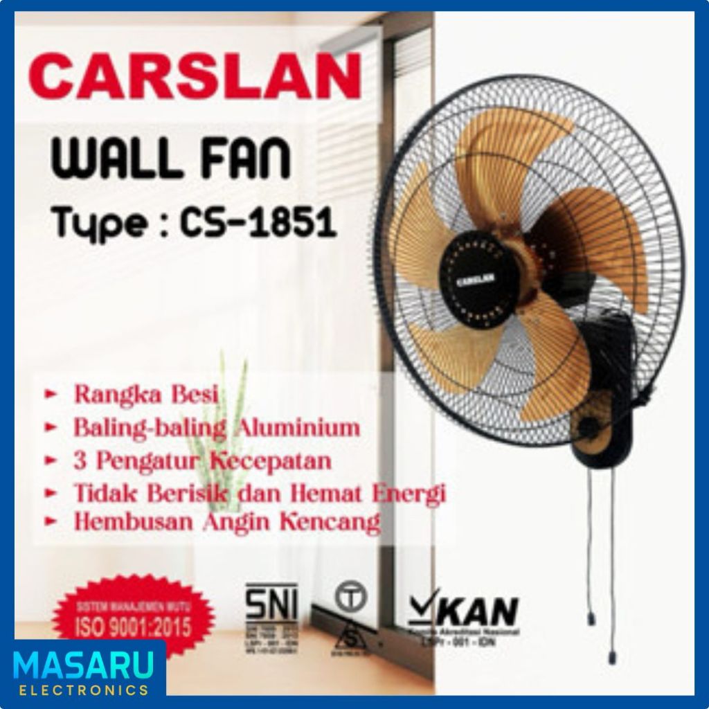 Kipas Angin Tornado Wallfan/ Kipas Dinding Tornado 18inch Carslan CS-1851 kip as (1)