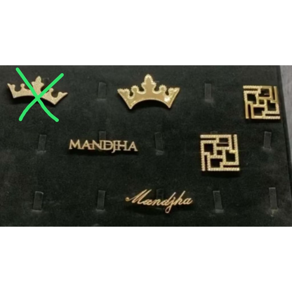 Mandjha Bros Ivan Gunawan Fashion Original Peniti,Pin,Breastpin Crystal Mandjha Brooch Tulisan Huruf