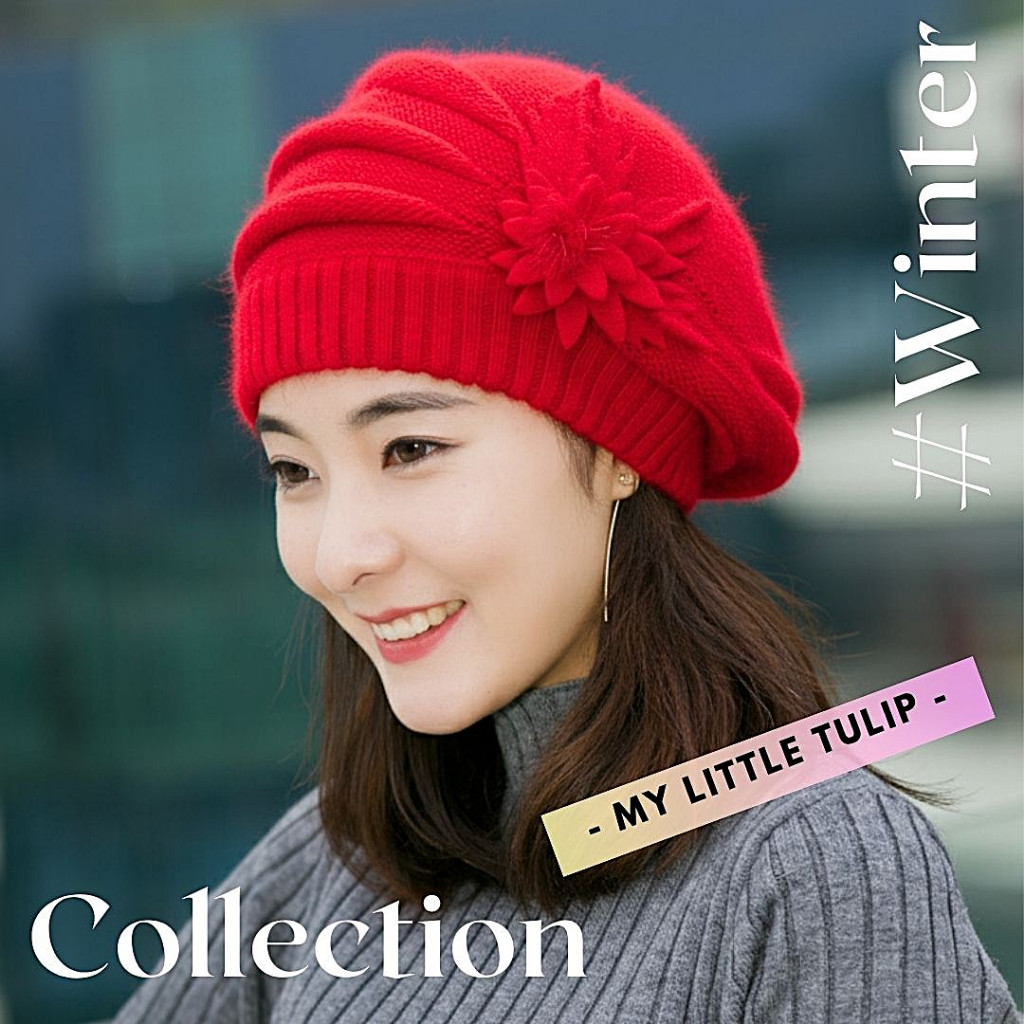 Topi Wanita Musim Dingin Hangat Topi Ibu Velvet Topi Bulu Wool Cantik / Topi Nenek / Topi Wanita