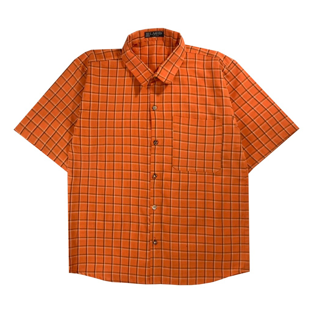 (BS-429) Lanvin Paris - Plaid Boxy Shirt/Kemeja Boxy Skena Kotak-Kotak Size Small