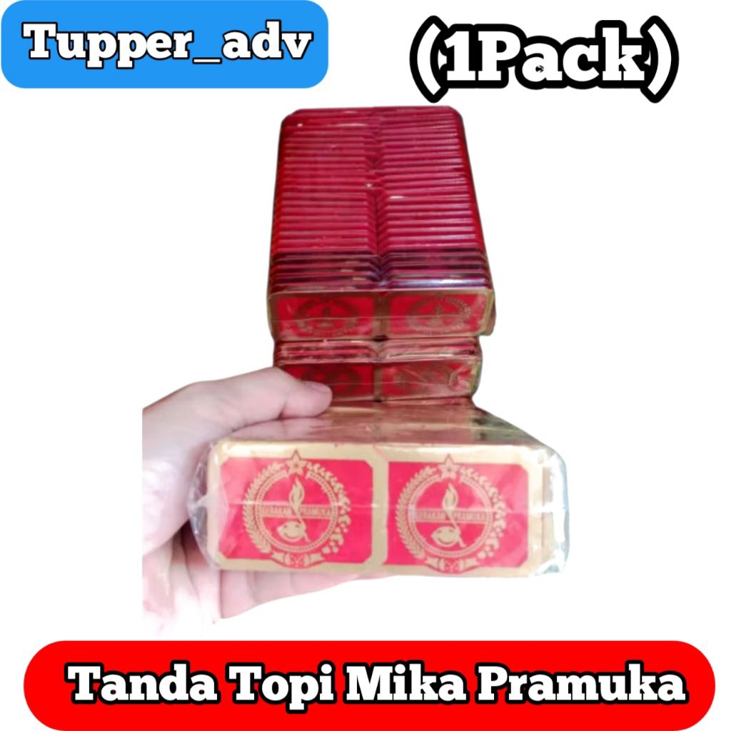 1Pack Tanda Topi Pramuka Mika PUTRA PENGGALANG (KOTAK MERAH) / Emblem Pramuka Putra Penggalang / Pin