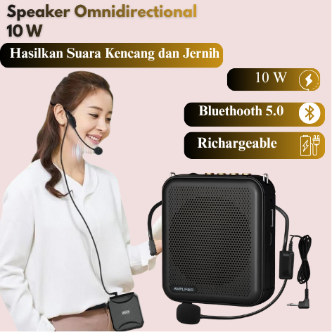 CANGGIH Speaker Megaphone Mini Guru TourGuide Pidato Speaker Pinggang Dengan Kabel Audio Mic Headset
