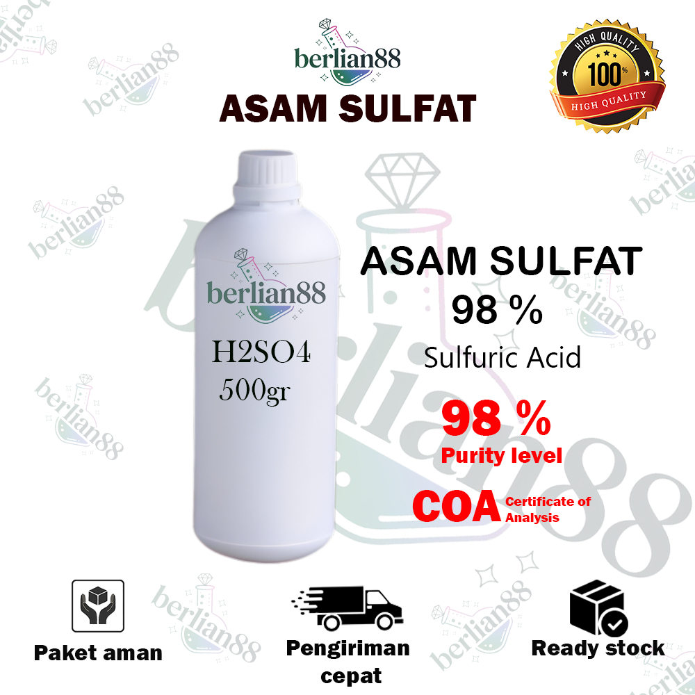 Asam Sulfat 500gram / H2SO4 98% / Sulphuric Acid / Asam Sulpahte Murah