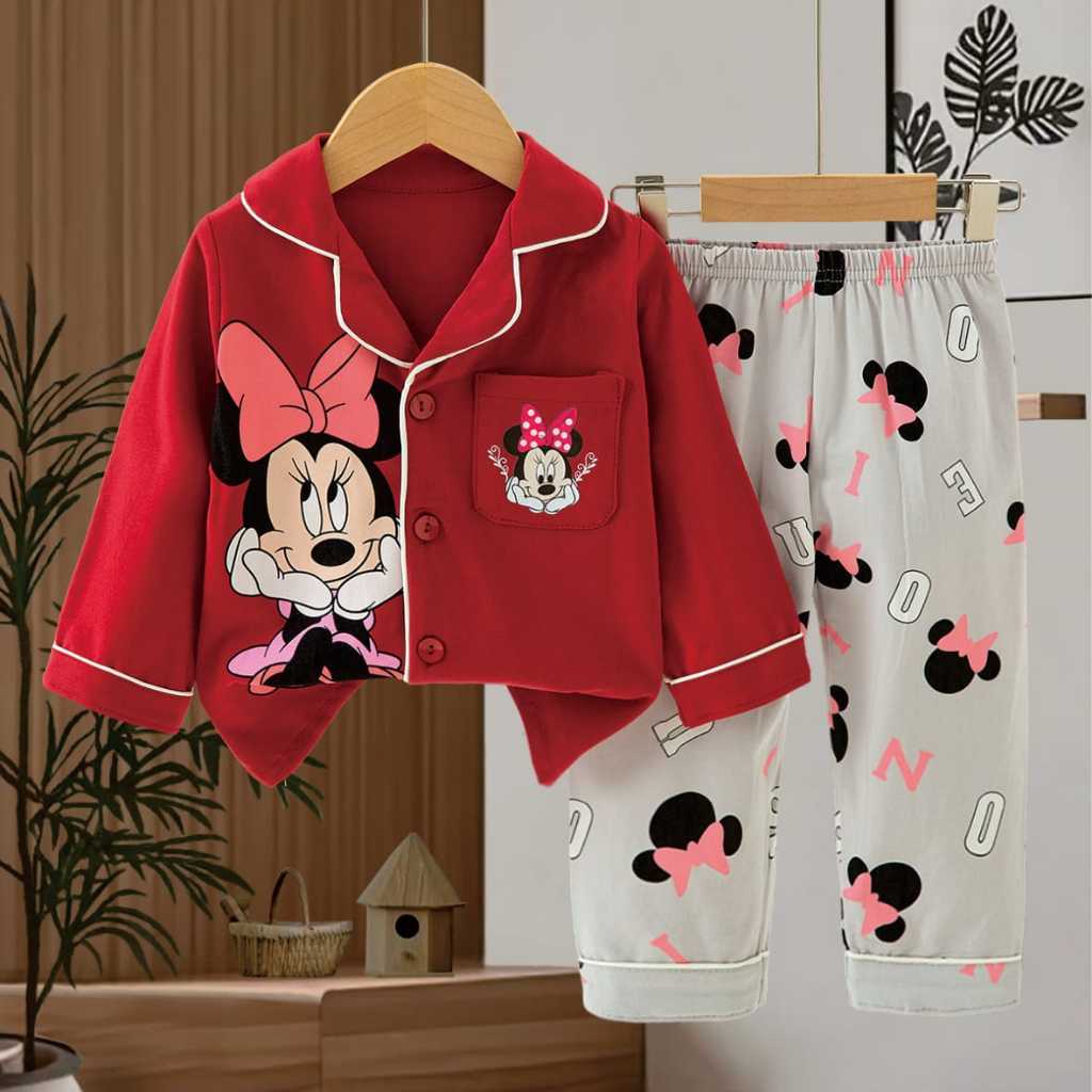 PPKCANK. 1102 [BISA COD] GRA PIYAMA ANAK CEWEK KATUN ORGANIK PP KANCING BRAND PREMIUM JIJIBEIER USIA